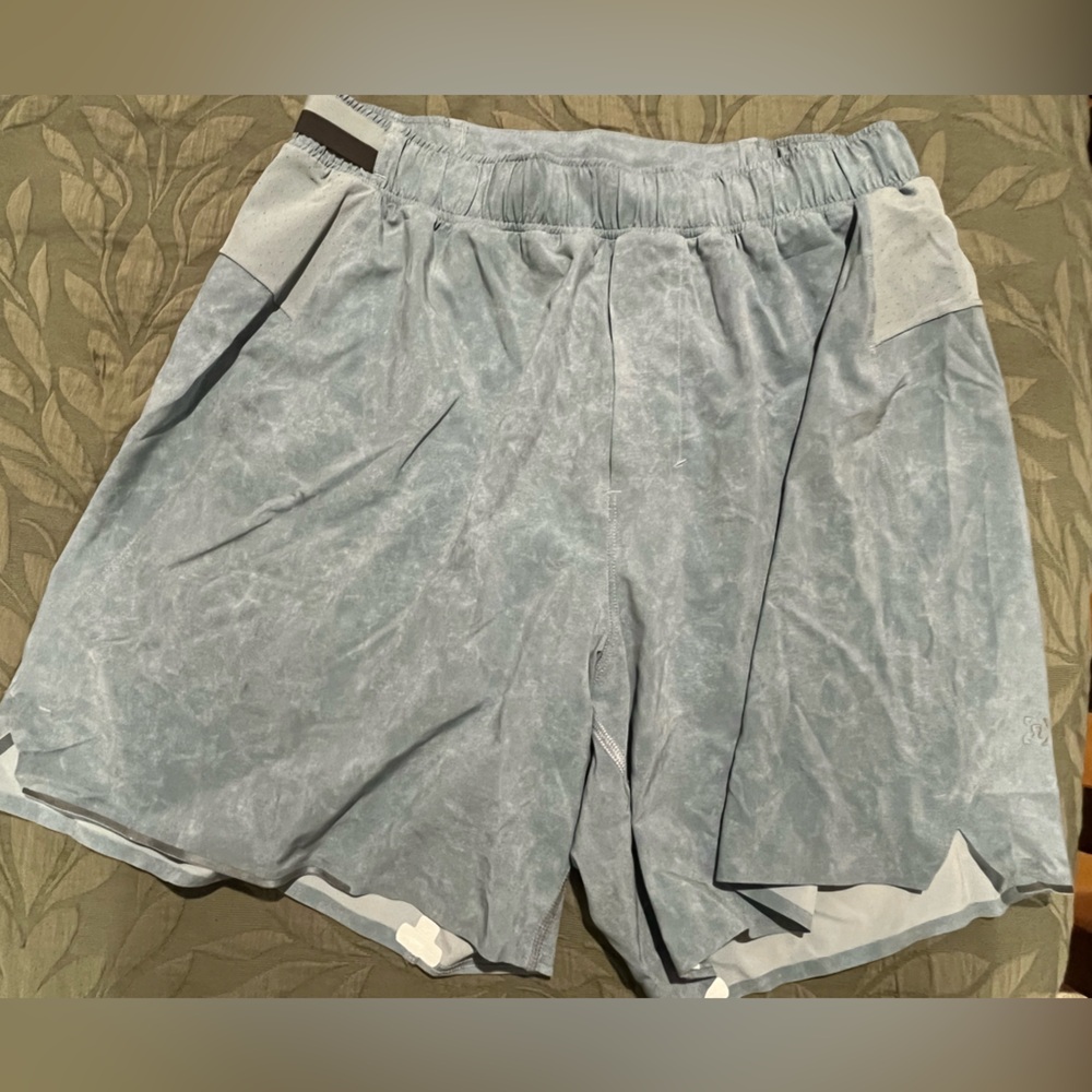 Lululemon Men's Athletic Shorts in Light Blue with liner